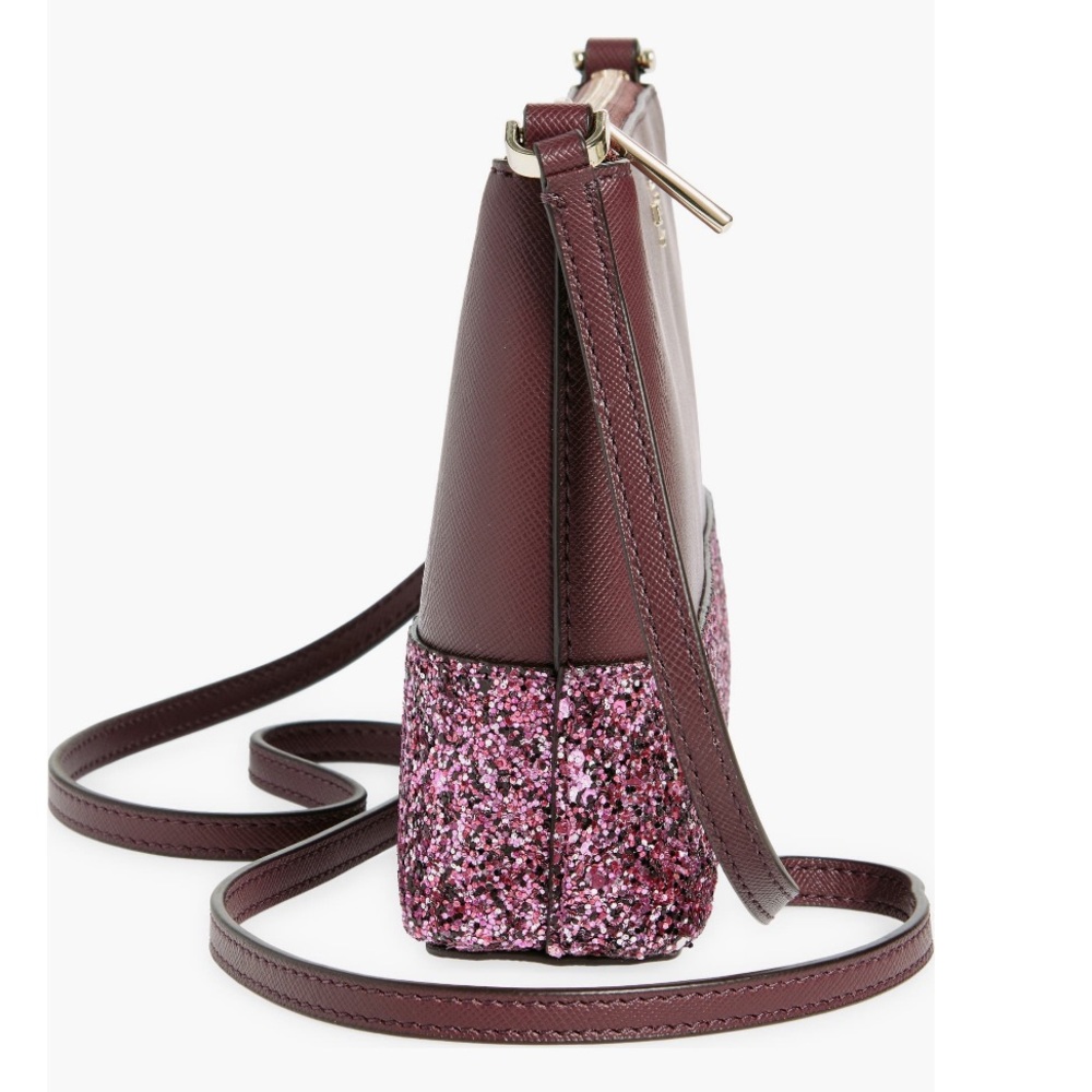 🛑 1 hour sale. NWT. Kate Spade Pink Purple Glitter Crossbody Bag - Picture 4 of 14